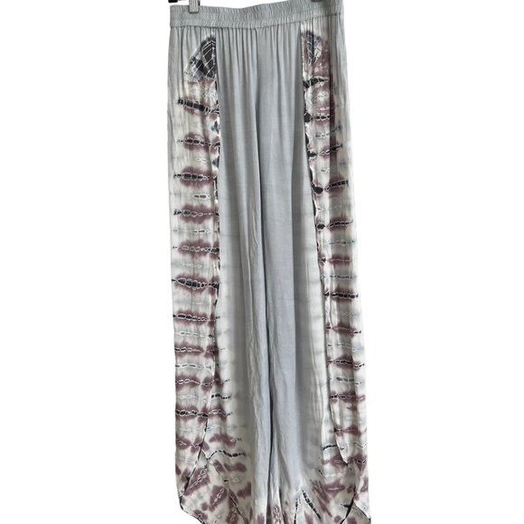 JUNIPER BLUE: XS Patterned Cut Flare Flowy Pants - Picture 1 of 4